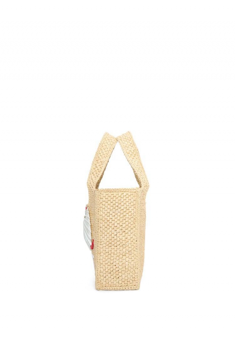 LOEWE Elephant Basket Bag in Raffia And Calfskin Small Natural/Tan in  Raffia/Leather - US